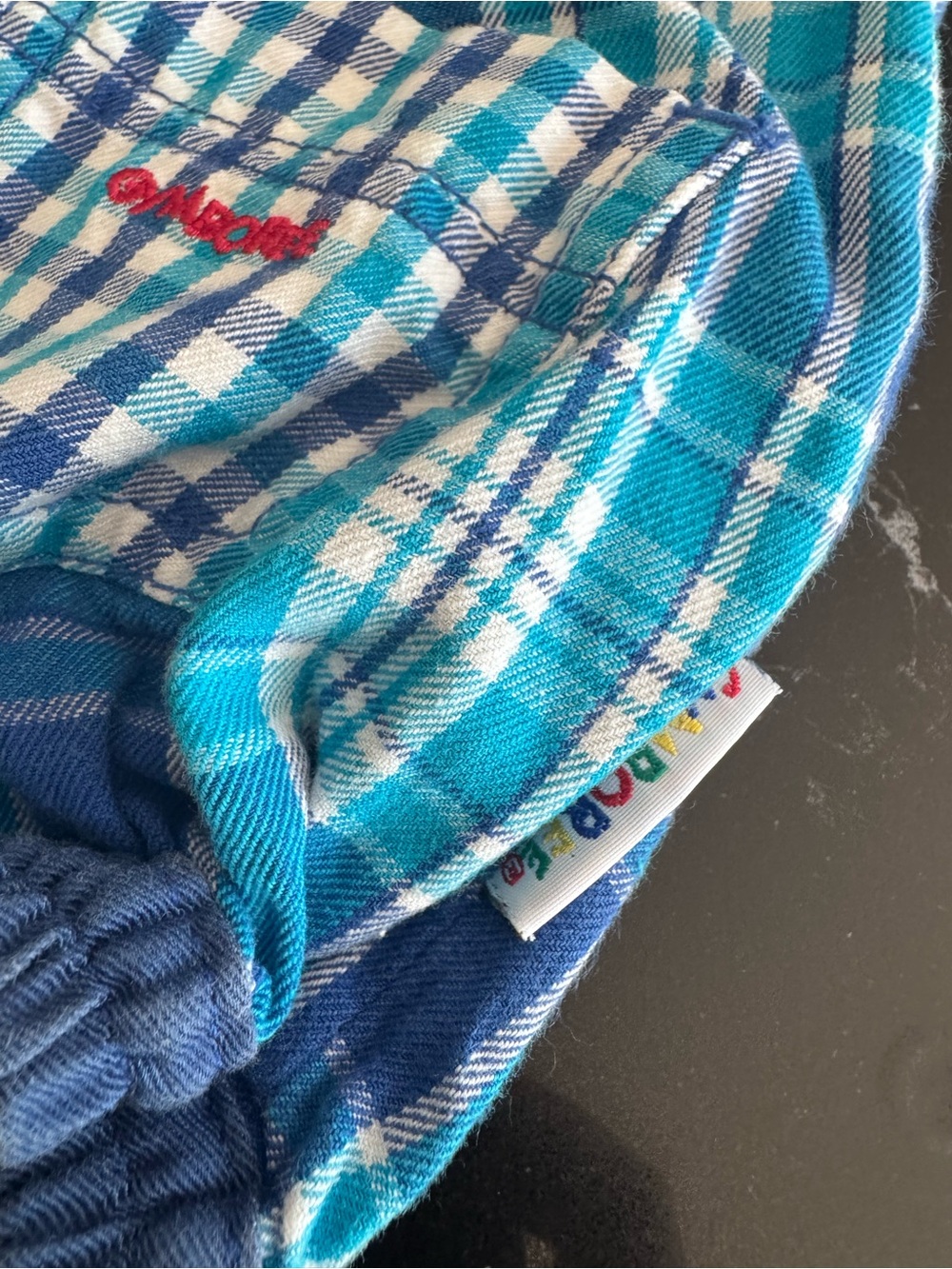 Vintage Gymboree Blue Plaid Overalls with Yellow Button Accents - Picture 8 of 8